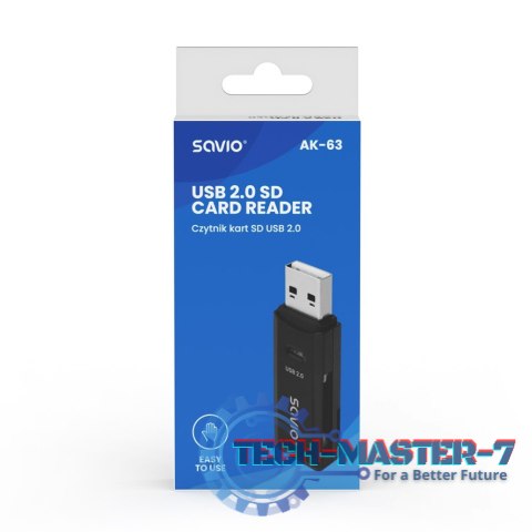 Czytnik kart SD, USB 2.0, 480 Mbps, AK-63 Czytnik kart SD, USB 2.0, 480 Mbps, AK-63