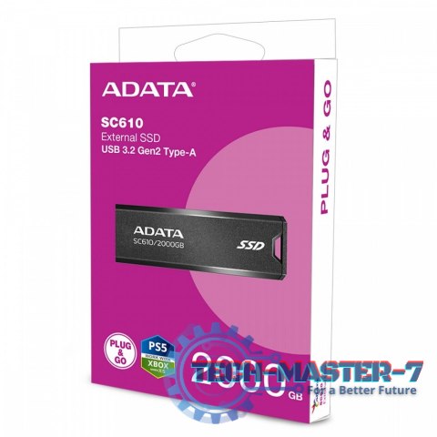 Dysk SSD zewnętrzny SC610 2000 GB USB3.2A Gen2 czarny Dysk SSD zewnętrzny SC610 2000 GB USB3.2A Gen2 czarny