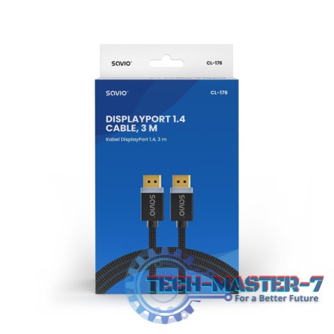 Kabel DP v1.4 (M), 8K/60Hz, FHD, 3 m, CL-176 Kabel DP v1.4 (M), 8K/60Hz, FHD, 3 m, CL-176