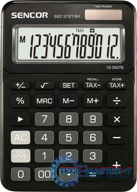 Kalkulator biurkowy SEC 372BK duży 12 cyfrowy wyświetlacz LCD