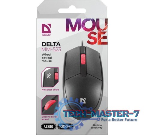Mysz przewodowa optyczna Delta MM-523 Czarna Mysz przewodowa optyczna Delta MM-523 Czarna