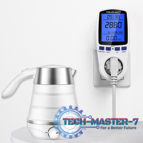 Watomierz licznik zużycia energii PM0626 | 3680W | 16A | LCD Watomierz licznik zużycia energii PM0626 | 3680W | 16A | LCD