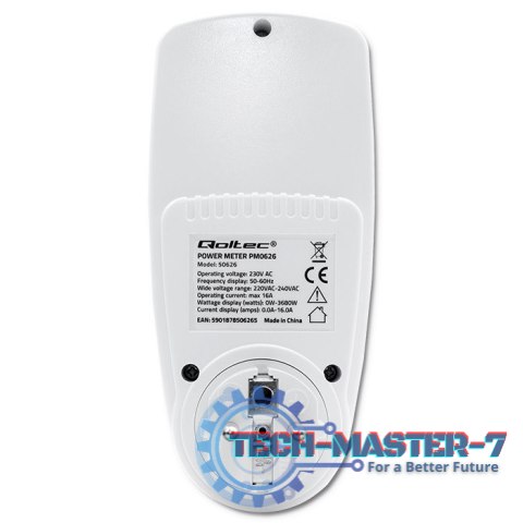 Watomierz licznik zużycia energii PM0626 | 3680W | 16A | LCD Watomierz licznik zużycia energii PM0626 | 3680W | 16A | LCD
