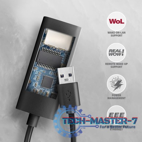 ADE-AR Karta sieciowa Gigabit Ethernet adapter, USB-A 3.2 Gen 1, instalacja automatyczna ADE-AR Karta sieciowa Gigabit Ethernet adapter, USB-A 3.2 Gen 1, instalacja automatyczna