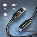 BUCM4X-CM10AB Kabel USB-C - USB-C, USB4 Gen 3x2 1m, PD 240W, 8K HD, ALU, oplot Czarny