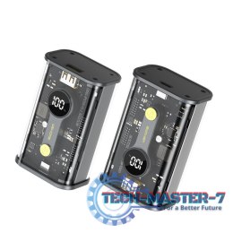Powerbank 10000 mAh Super Charging PD 20W + QC 22.5W Czarny / Przezroczysty