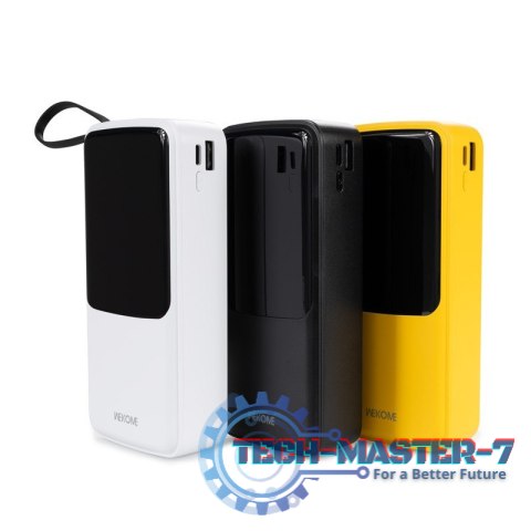 Powerbank 20000 mAh z wbudowanym kablem USB-C / Lightning / Micro USB + USB-A Biały Powerbank 20000 mAh z wbudowanym kablem USB-C / Lightning / Micro USB + USB-A Biały