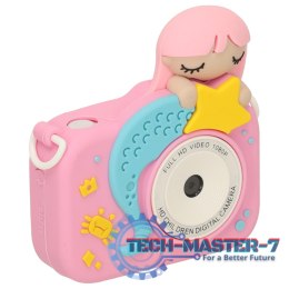 Aparat cyfrowy fotograficzny dla dzieci kamera zabawka + karta 32GB różowy syrenka