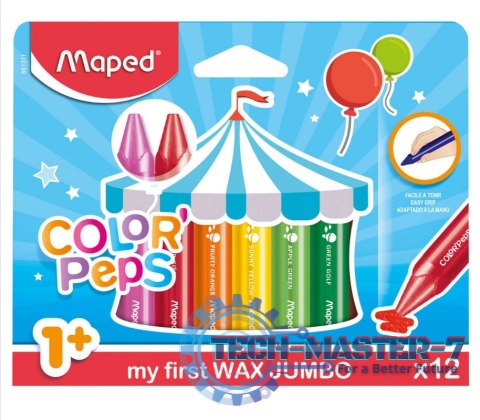 Kredki świecowe dla małych dzieci 1+ Maped 12 kolorów