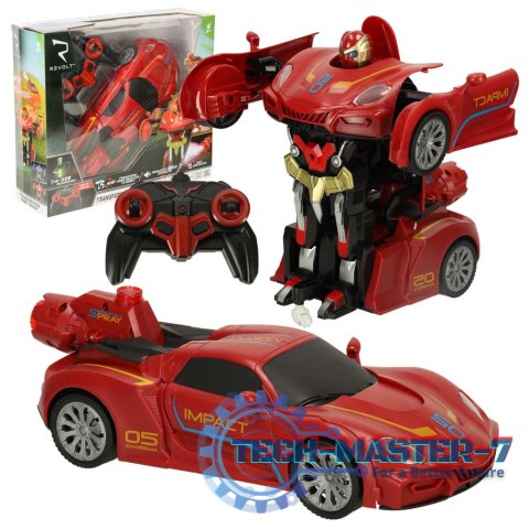 Robot zdalnie sterowany RC REVOLT Auto Sportowe 2w1 Przekształca się w Robota 2.4GHz Para LED Dźwięk