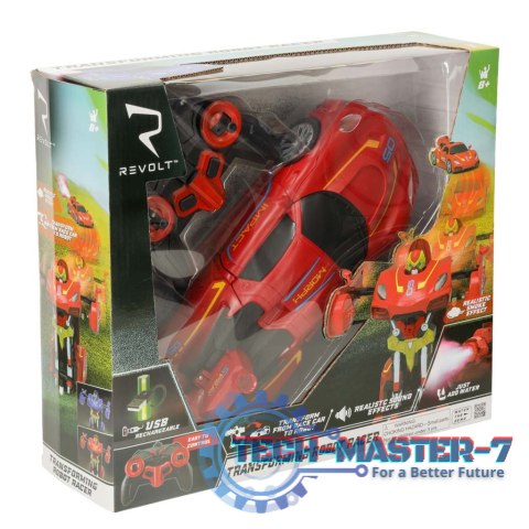 Robot zdalnie sterowany RC REVOLT Auto Sportowe 2w1 Przekształca się w Robota 2.4GHz Para LED Dźwięk Robot zdalnie sterowany RC REVOLT Auto Sportowe 2w1 Przekształca się w Robota 2.4GHz Para LED Dźwięk
