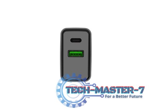 Ładowarka sieciowa Ribera 1x USB-A + 1x USB-C 20W Czarna Ładowarka sieciowa Ribera 1x USB-A + 1x USB-C 20W Czarna