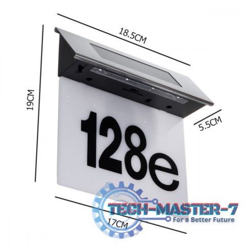 Lampa solarna LED z numerem domu IP44 MCE423 Lampa solarna LED z numerem domu IP44 MCE423