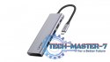 Hub 7-in-1 USB-C USB3.2 Gen1. Type-C, 3xUSB-A HDMI, SD, microSD slot. PD 100W