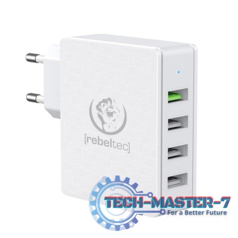 Łarowarka sieciowa H410 TURBO QC3.0 4 porty Wejście sieciowe 100-240V 50/60Hz, maksymalny pobór prądu 0,7A, jeden port USB zgodn