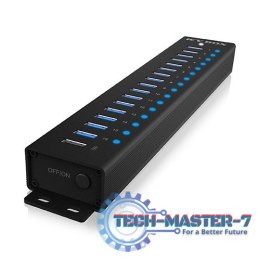 Hub IB-HUB1717 16+1 port USB HUB, 16x USB + 1x USB do ładowania, USB 3.2 Gen 1, 96 Watt zasilacz