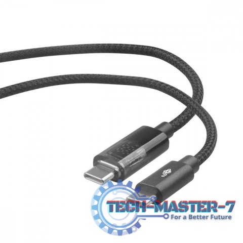 Kabel USB C - USB C 1m ze wskaźnikiem mocy ładowania LED (100 W) Kabel USB C - USB C 1m ze wskaźnikiem mocy ładowania LED (100 W)
