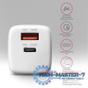 ACU-PQ20W Ładowarka sieciowa 20W QC3.0/AFC/FCP + PD type-C Biała