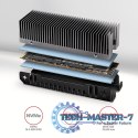 CLR-M2XT Chłodnica aluminiowa pasywna do dysku M.2 SSD, ALU korpus, silikonowe podkładki termiczne, wysokość 24mm