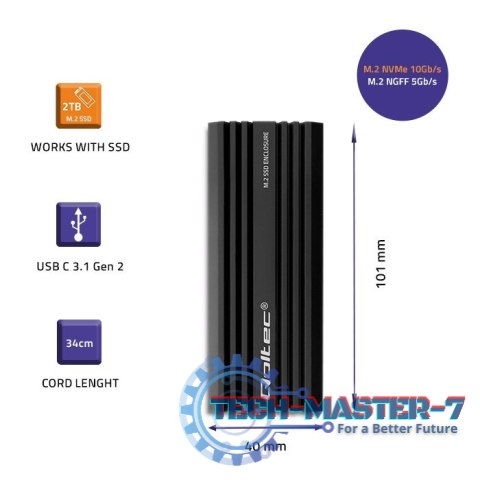 Obudowa | kieszeń NV2270 na dysk M.2 SSD | SATA | NVMe | USB-C | 2TB Obudowa | kieszeń NV2270 na dysk M.2 SSD | SATA | NVMe | USB-C | 2TB