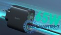 PA-B6T Black Omnia II GaN ładowarka sieciowa 3xUSB (2xUSB C+ 1xUSB A) 65W QC PD