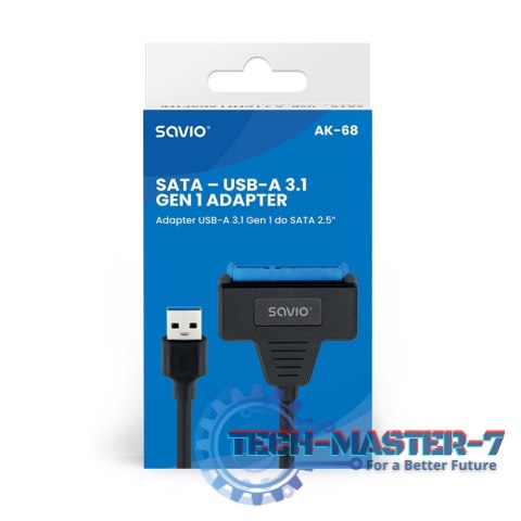 Adapter USB-C 3.1 Gen 1 (M) - SATA (F) do dysków 2.5 cala , AK-68 Adapter USB-C 3.1 Gen 1 (M) - SATA (F) do dysków 2.5 cala , AK-68