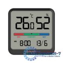 Czujnik temperatury i wilgotności, do użytku wewnętrznego, ekran LCD, zegar, data, uchwyt z magnesem, CT-01/B Czarny