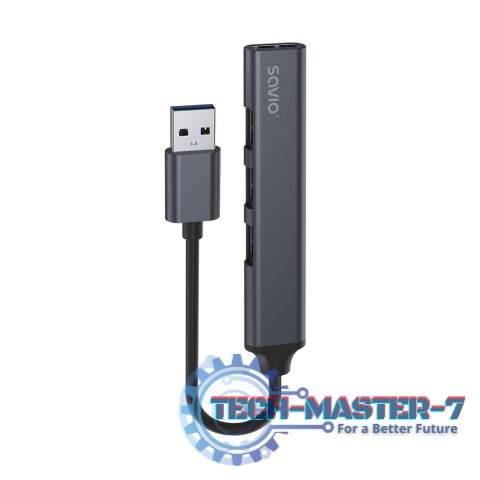 Hub 4 porty USB-A - 3 x USB-A 2.0, 1 x USB-A 3.0, 5 Gbps, Aluminium, AK-70