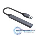 Hub 4 porty USB-A - 3 x USB-A 2.0, 1 x USB-A 3.0, 5 Gbps, Aluminium, AK-70
