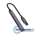 Hub 4 porty USB-A - 3 x USB-A 2.0, 1 x USB-A 3.0, 5 Gbps, Aluminium, AK-70