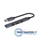 Hub 4 porty USB-A - 3 x USB-A 2.0, 1 x USB-A 3.0, 5 Gbps, Aluminium, AK-70