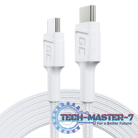 Kabel PowerStream USB-C do USB-C 2m, PD 60W, QC 3.0, biały