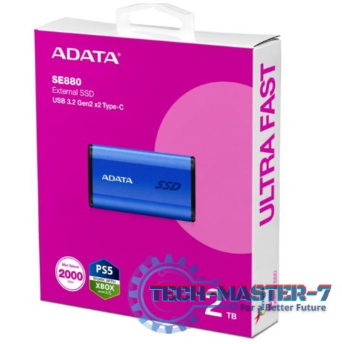 Dysk zewnętrzny SSD SE880 2TB USB3.2A/C Gen2x2 Niebieski Dysk zewnętrzny SSD SE880 2TB USB3.2A/C Gen2x2 Niebieski