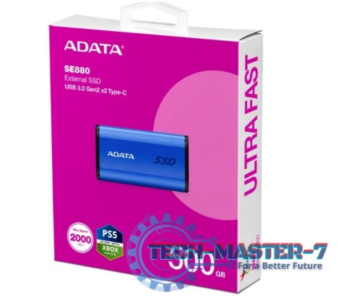 Dysk zewnętrzny SSD SE880 500 GB USB3.2A/C Gen2x2 Niebieski Dysk zewnętrzny SSD SE880 500 GB USB3.2A/C Gen2x2 Niebieski