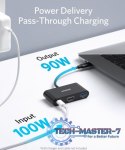 USB-C Hub 3w1 4K HDMI szary