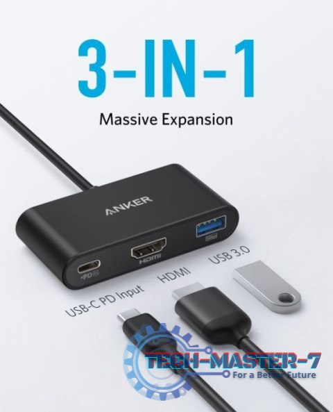 USB-C Hub 3w1 4K HDMI szary USB-C Hub 3w1 4K HDMI szary