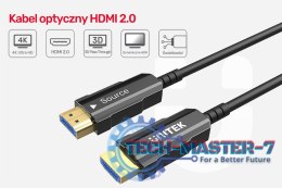 Kabel Optyczny HDMI 2.0 20m 4K60Hz C11072BK-20M