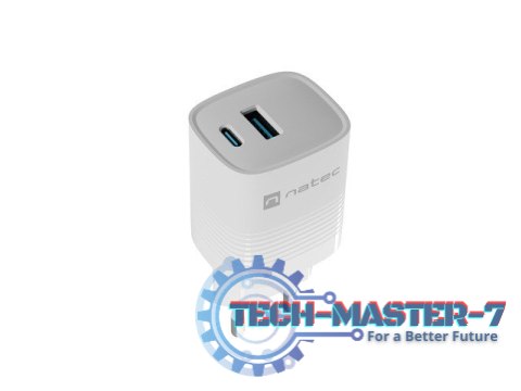 Ładowarka sieciowa Ribera GAN 1X USB-A + 1X USB-C 30W Biała Ładowarka sieciowa Ribera GAN 1X USB-A + 1X USB-C 30W Biała