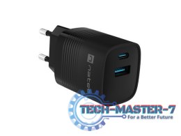 Ładowarka sieciowa Ribera GAN 1X USB-A + 1X USB-C 30W Czarna