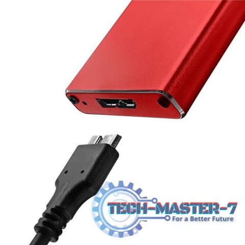 Obudowa | kieszeń na dysk M.2 SSD | SATA | NGFF | USB 3.0 | Superspeed 5Gb/s | 2TB | Czerwona Obudowa | kieszeń na dysk M.2 SSD | SATA | NGFF | USB 3.0 | Superspeed 5Gb/s | 2TB | Czerwona