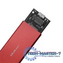 Obudowa | kieszeń na dysk M.2 SSD | SATA | NGFF | USB 3.0 | Superspeed 5Gb/s | 2TB | Czerwona