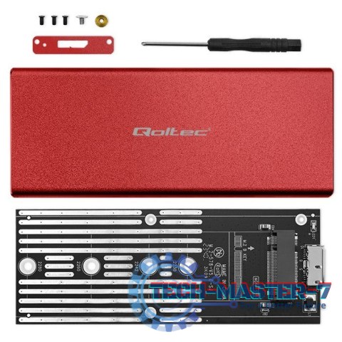 Obudowa | kieszeń na dysk M.2 SSD | SATA | NGFF | USB 3.0 | Superspeed 5Gb/s | 2TB | Czerwona Obudowa | kieszeń na dysk M.2 SSD | SATA | NGFF | USB 3.0 | Superspeed 5Gb/s | 2TB | Czerwona