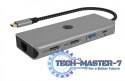 Stacja dokująca IB-DK4012-CPD 9w1, 2x HDMI, 4K60Hz, 3xUSB, 100W PD,LAN, Czytnik kart