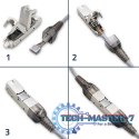 Wtyk RJ45 beznarzędziowy STP | CAT6A | JACK PIN | T568B | T568A