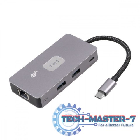 Adapter HUB USB C (7w1) HDMI USB SD/TF RJ45 (2500 Mbps) PD