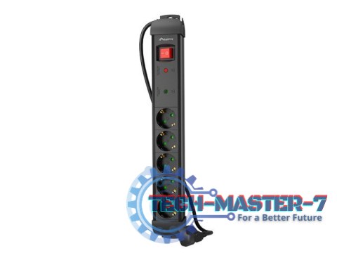 Listwa zasilająca 3.0m 5x230 SC SP1-05F-0300-BK