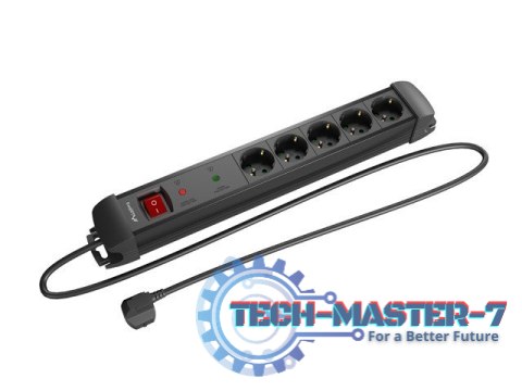 Listwa zasilająca 3.0m 5x230 SC SP1-05F-0300-BK Listwa zasilająca 3.0m 5x230 SC SP1-05F-0300-BK