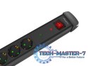Listwa zasilająca 3.0m 5x230 SC SP1-05F-0300-BK