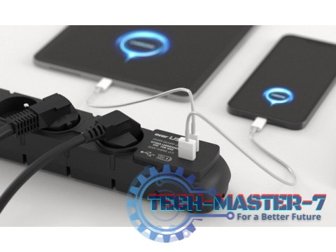 Listwa zasilająca S6 USB A+C 5M 6X 230V PD3.0 QC Czarna Listwa zasilająca S6 USB A+C 5M 6X 230V PD3.0 QC Czarna