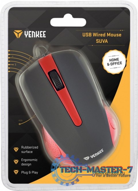 Mysz przewodowa USB 3 przyciski, gumowana powierzchnia Mysz przewodowa USB 3 przyciski, gumowana powierzchnia